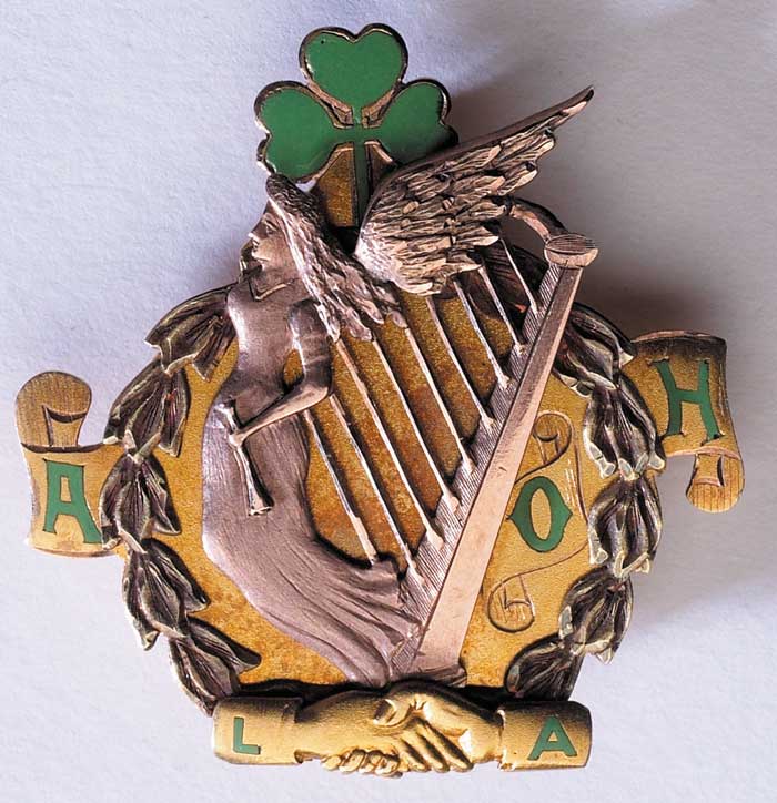 Ancient Order of Hibernian's badge in gold. at Whyte's Auctions
