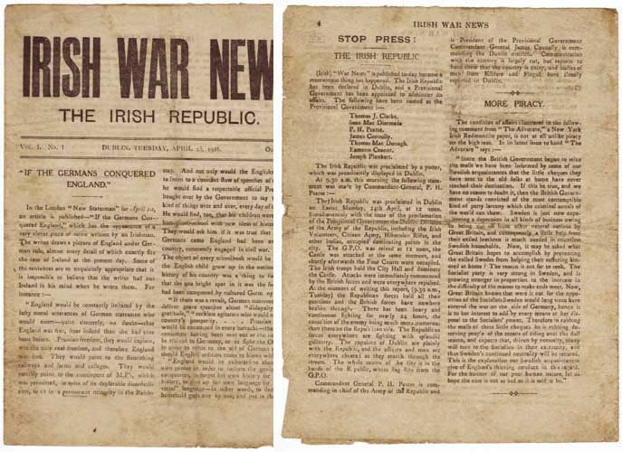 1916 Irish War News, Vol. 1 No. 1, Dublin, April 25 at Whyte's Auctions