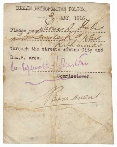 Issued on May 3 to Thomas Stobie to pass through the streets of the city and DMP area. at Whyte's Auctions
