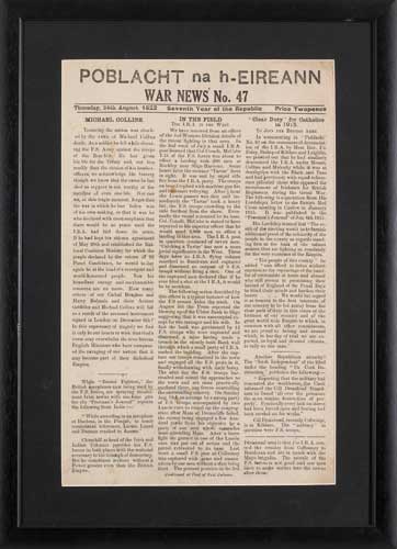 Published by the Anti-Treaty Republican Arthur Griffith and Michael Collins at Whyte's Auctions