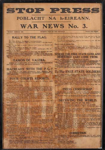 War News Nos. 3 and 31, the latter including the killing of Harry Boland. at Whyte's Auctions