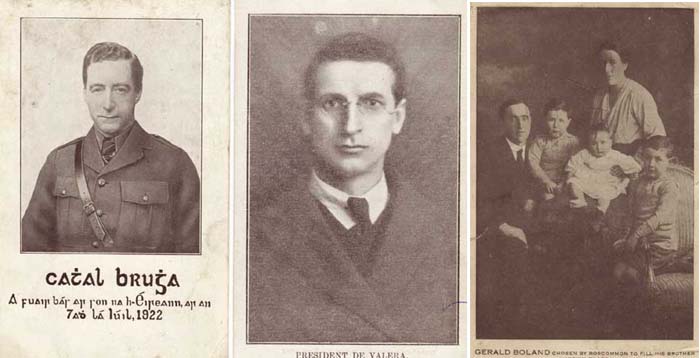 1922-23. Postcards of Cathal Brugha, Eamon de Valera etc. at Whyte's Auctions