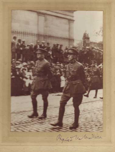 Michael Collins and Richard Mulcahy marching in procession at Arthur Griffith's funeral. by General Richard Mulcahy 1922 autograph at Whyte's Auctions