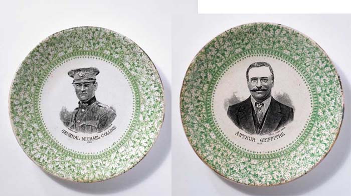 Pair of commemorative plates, made 1922 based on photos by Hogan, Dublin. at Whyte's Auctions
