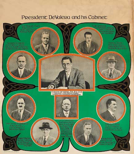 1932 President de Valera and his cabinet. Poster issued after Fianna Fail were voted into at Whyte's Auctions