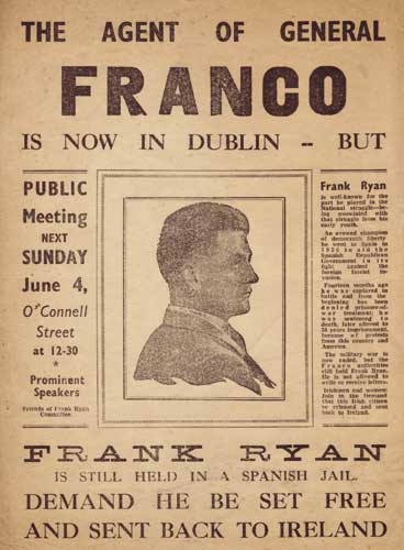 Rare poster for public meeting organised by the Friends of Frank Ryan Committee. by Frank Ryan, 1929 at Whyte's Auctions