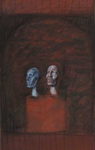TWO HEADS, 1969 by Brian Bourke sold for �2,200 at Whyte's Auctions