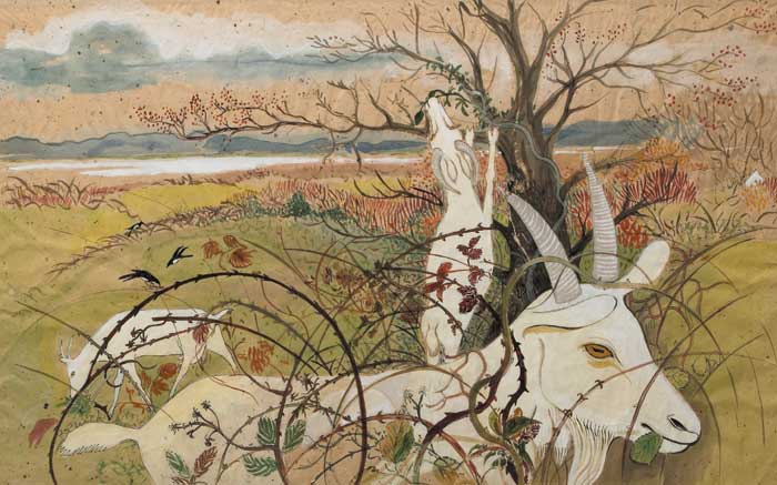 THREE WHITE GOATS, NOVEMBER 1981 by Pauline Bewick RHA (1935-2022) at Whyte's Auctions