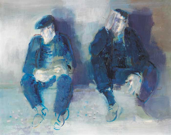 TWO FISHERMEN RESTING, EL PALO by George Campbell RHA (1917-1979) at Whyte's Auctions