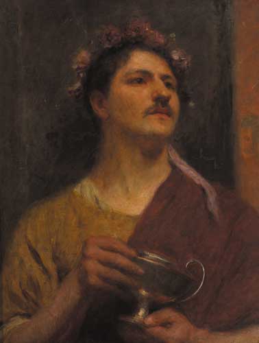 MAN IN GRECIAN COSTUME HOLDING A SILVER CHALICE by Nathaniel Hill RHA (1860-1930) at Whyte's Auctions