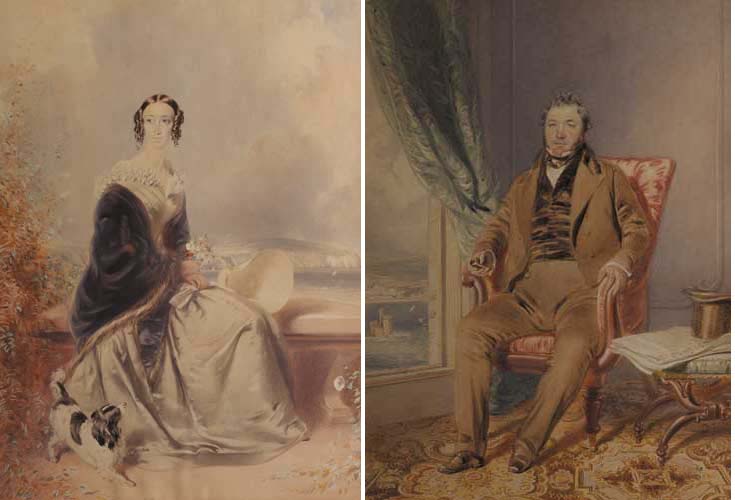 PORTRAIT OF A LADY AND A GENTLEMAN, 1840, (A PAIR) by Thomas Cooley sold for �1,500 at Whyte's Auctions