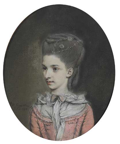 A YOUNG WOMAN IN A PINK GOWN, 1778 by Hugh Douglas Hamilton sold for 3,300 at Whyte's Auctions