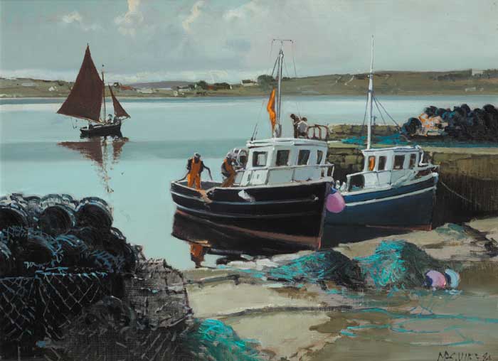 THE HARBOUR ROUNDSTONE, 1984 by Cecil Maguire RHA RUA (1930-2020) RHA RUA (1930-2020) at Whyte's Auctions