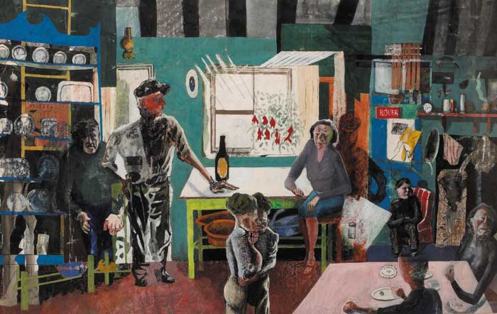 FIGURES IN KITCHEN INTERIOR, circa 1994 by Shaun Stanley sold for �1,300 at Whyte's Auctions