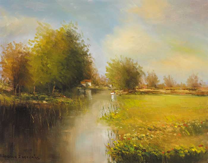 RIVER AND PASTURE by Norman J. McCaig (1929-2001) at Whyte's Auctions