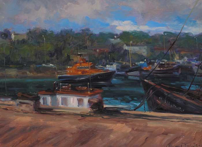 LIFEBOAT IN A HARBOUR by Norman Teeling (b.1944) at Whyte's Auctions