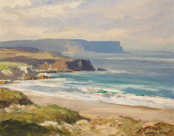 ABOVE WHITE PARK BAY, COUNTY ANTRIM by Maurice Canning Wilks RUA ARHA (1910-1984) RUA ARHA (1910-1984) at Whyte's Auctions