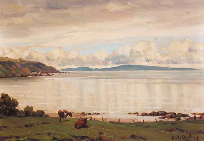 CATTLE GRAZING BY THE SEA by Charles J. McAuley RUA ARSA (1910-1999) at Whyte's Auctions