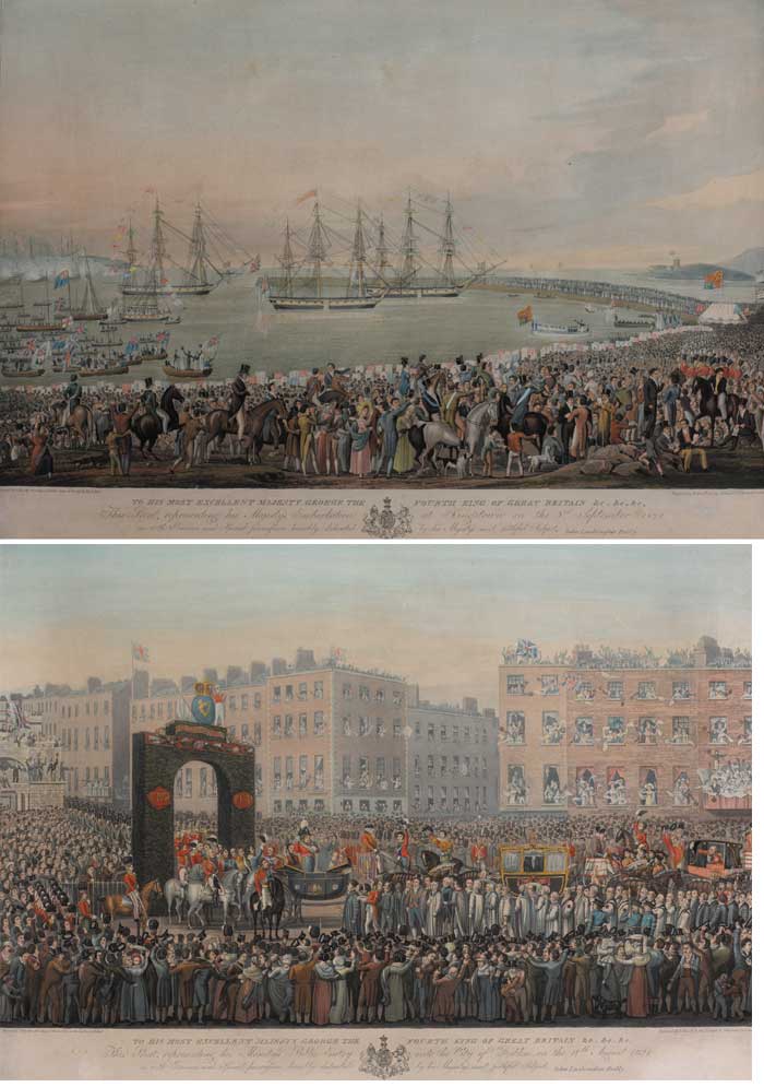 HIS MAJESTY�S EMBARKATION AT KINGSTOWN ON THE 3RD SEPTEMBER 1821 and HIS MAJESTY�S PUBLIC ENTRY INTO THE CITY OF DUBLIN ON THE 17TH AUGUST 1821 (A PAIR) at Whyte's Auctions