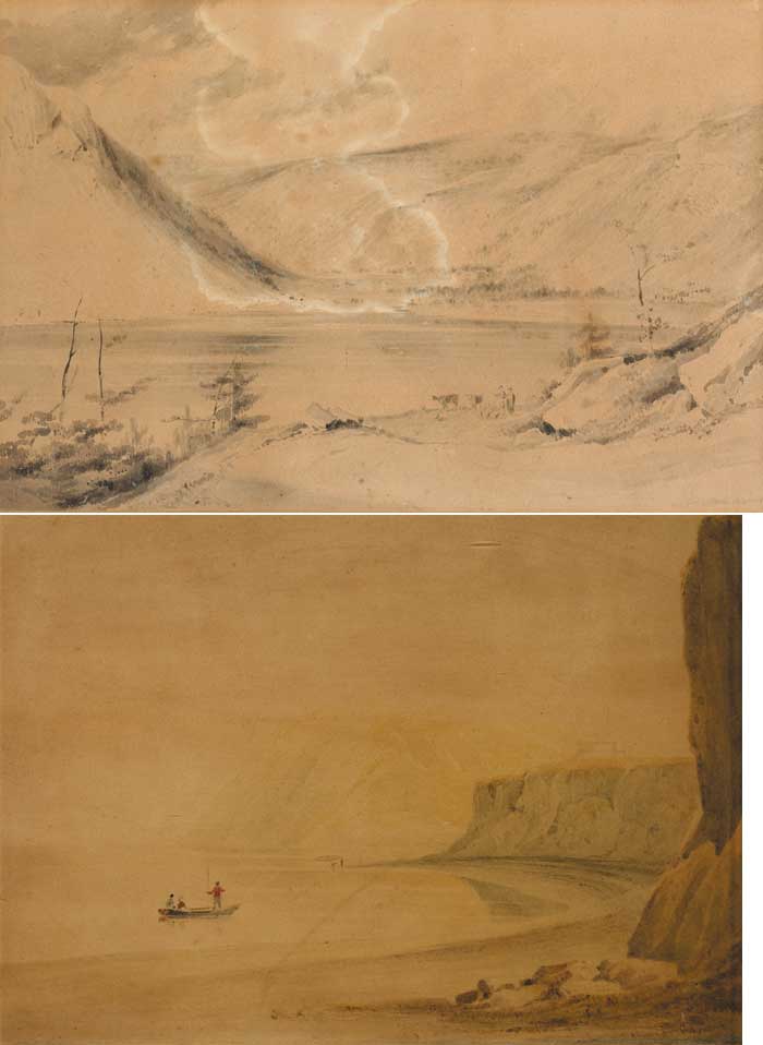 LUGGALA, 1822 and WICKLOW LANDSCAPE, GREYSTONES (A PAIR) by George Petrie PRHA (1790-1866) at Whyte's Auctions