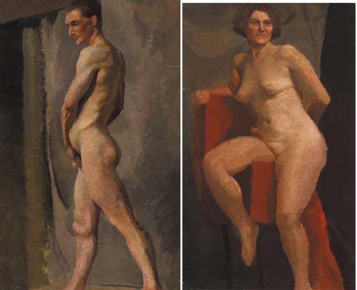 MALE AND FEMALE NUDES (A PAIR) by Robert Boyd Morrison (1896-1969) at Whyte's Auctions