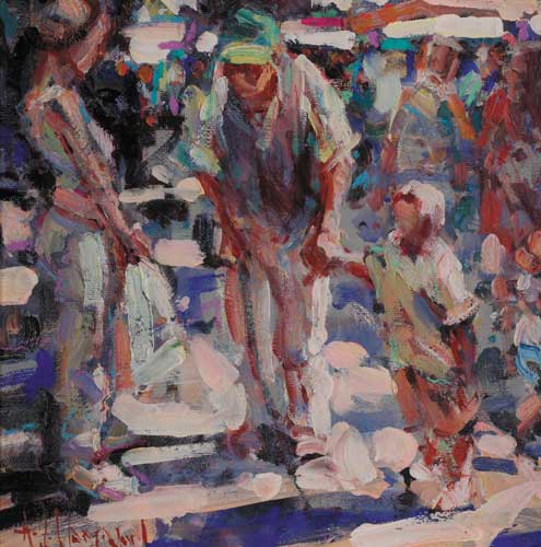 THREE GENERATIONS - STUDY, GANGE MARKET (MIDI-FRANCE) by Arthur K. Maderson (b.1942) at Whyte's Auctions