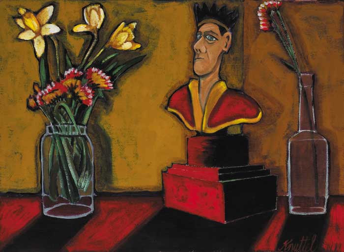 STILL LIFE WITH DAFFODILS AND PORTRAIT BUST by Graham Knuttel (b.1954) (b.1954) at Whyte's Auctions