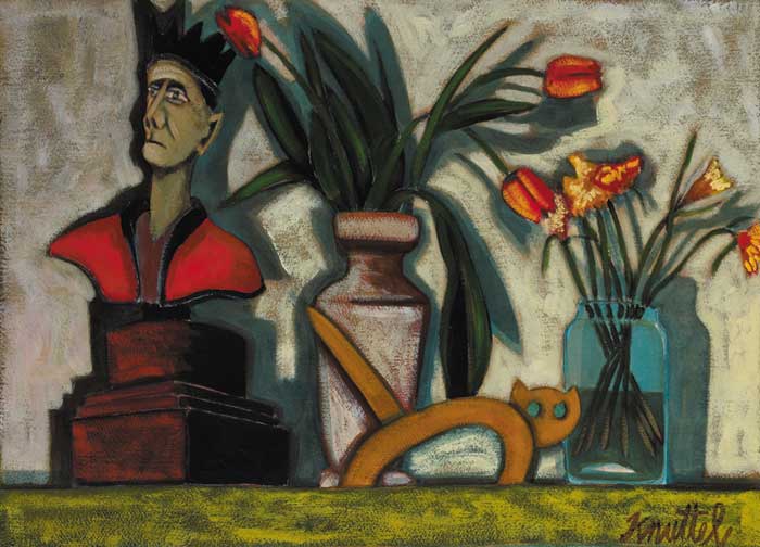STILL LIFE WITH TULIPS AND PORTRAIT BUST by Graham Knuttel (b.1954) (b.1954) at Whyte's Auctions