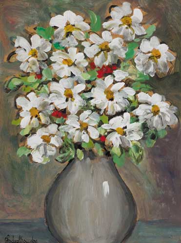 VASE OF WHITE FLOWERS by Gladys Maccabe MBE HRUA ROI FRSA (1918-2018) at Whyte's Auctions