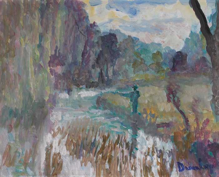 FISHERMEN BY A RIVER by Ronald Ossory Dunlop RA RBA NEAC (1894-1973) at Whyte's Auctions
