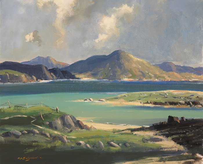 VIEW OF MOUNTAINS ACROSS A BAY by George K. Gillespie RUA (1924-1995) RUA (1924-1995) at Whyte's Auctions