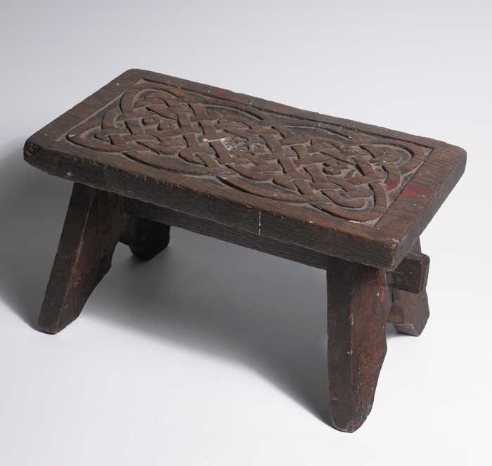 CELTIC REVIVAL CARVED STOOL at Whyte's Auctions