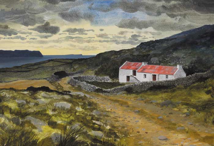 TORY ISLAND FROM UPPER ARDBINE, DONEGAL, 1979 by Charles Oakley sold for �420 at Whyte's Auctions