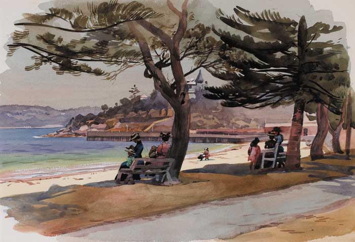 MANLY BEACH, SYDNEY, AUSTRALIA by William Docherty Weir sold for 700 at Whyte's Auctions