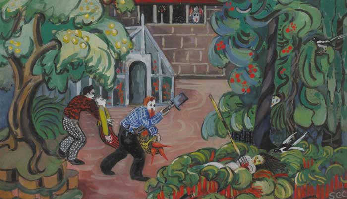 MURDER IN THE RHUBARB, circa 1943 by Sylvia Cooke-Collis (1900-1973) at Whyte's Auctions