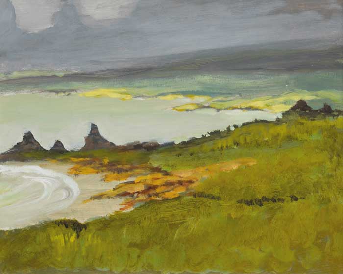 HEADLAND WITH COTTAGE RUINS by Arthur Armstrong RHA (1924-1996) at Whyte's Auctions