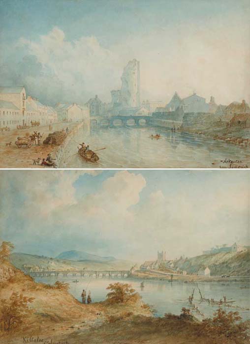 ASKEATON NEAR LIMERICK and KILLALOE, COUNTY LIMERICK (A PAIR) by Richard Brydges Beechey sold for �4,400 at Whyte's Auctions