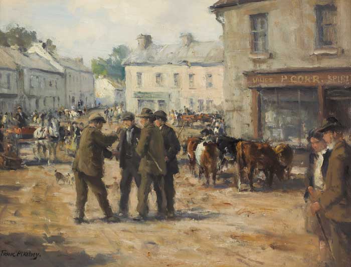 FAIR DAY IN ARDARA, COUNTY DONEGAL, 1965 by Frank McKelvey RHA RUA (1895-1974) at Whyte's Auctions