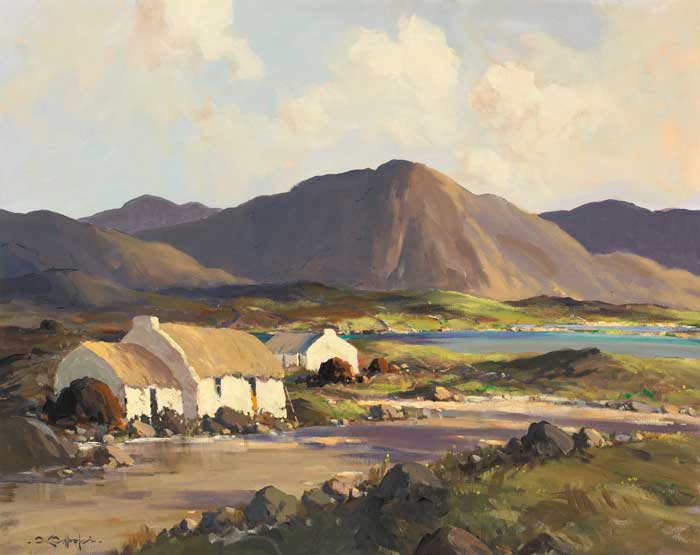 CONNEMARA LANDSCAPE ON ROAD TO ROUNDSTONE by George K. Gillespie RUA (1924-1995) at Whyte's Auctions
