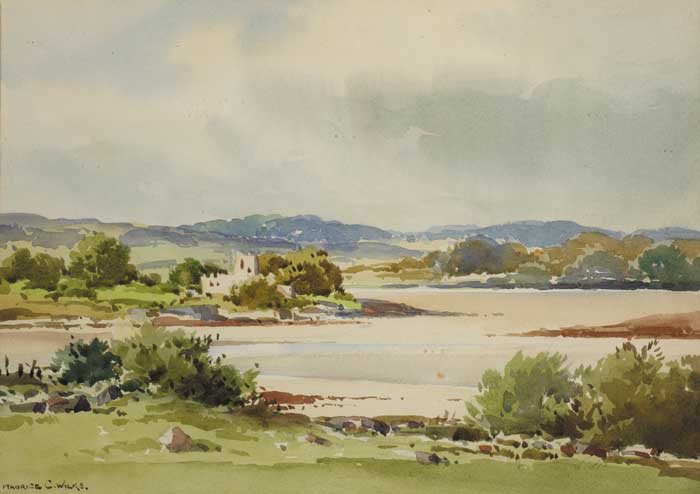 DOE CASTLE FROM LACKAGH, CREESLOUGH, COUNTY DONEGAL by Maurice Canning Wilks RUA ARHA (1910-1984) at Whyte's Auctions
