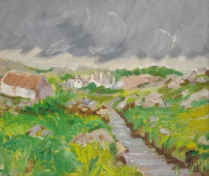 COTTAGES, COUNTY KERRY by Estella Frances Solomons HRHA (1882-1968) at Whyte's Auctions