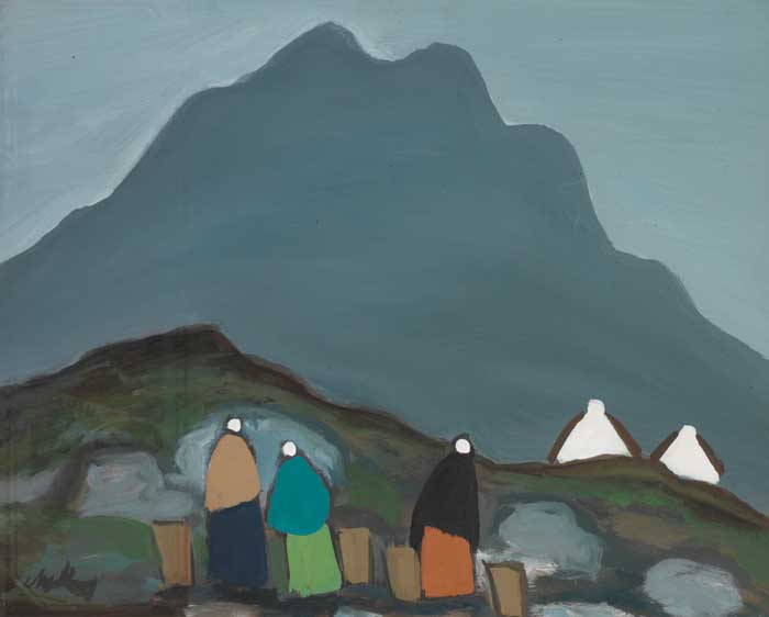 THREE WOMEN GATHERING TURF by Markey Robinson (1918-1999) at Whyte's Auctions