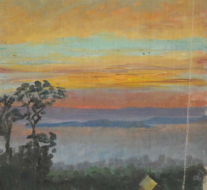SUNSET OVER A COASTAL LOUGH by Sarah Henrietta Purser sold for �1,300 at Whyte's Auctions