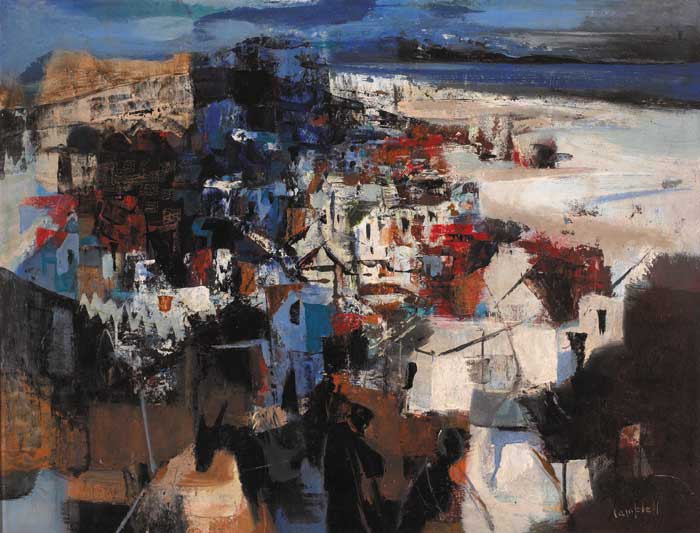 MALAGA HARBOUR WITH PEASANTS AND DONKEY by George Campbell sold for 27,000 at Whyte's Auctions