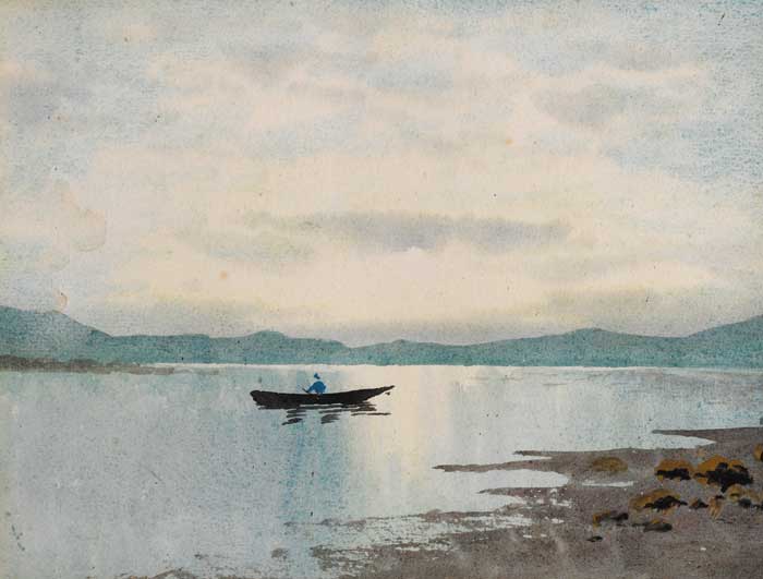 CURRACH ON A LOUGH by William Percy French sold for 6,000 at Whyte's Auctions