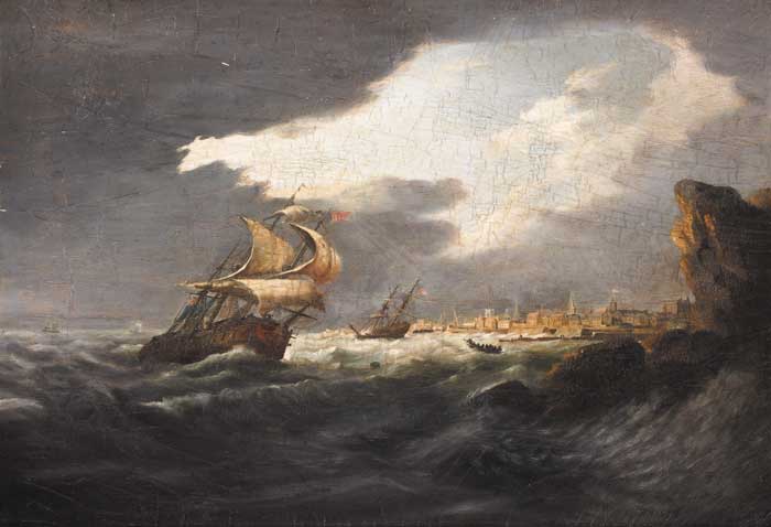 SHIPPING OFF SHORE WITH A STORM APPROACHING by William Sadler II sold for �8,000 at Whyte's Auctions