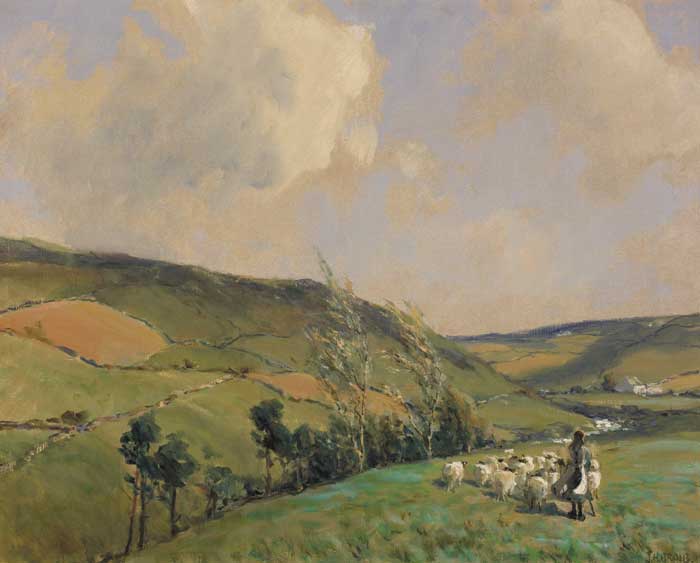 SHEPHERDESS AND FLOCK by James Humbert Craig RHA RUA (1877-1944) at Whyte's Auctions