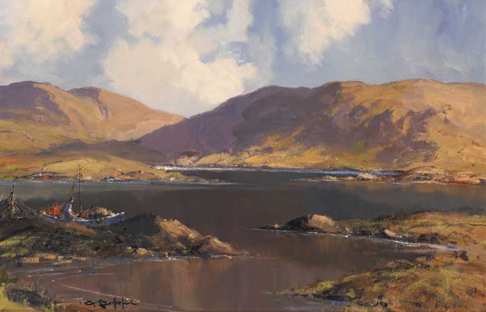 LOADING NEAR LEENANE, COUNTY GALWAY by George K. Gillespie sold for �7,200 at Whyte's Auctions