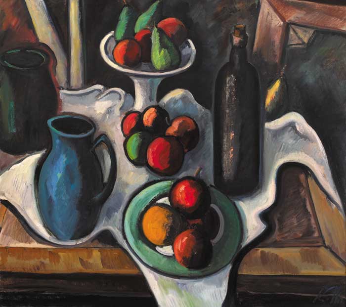 STILL LIFE WITH WINE AND FRUIT by Peter Collis sold for �12,500 at Whyte's Auctions