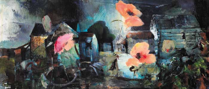 POPPIES AND FARM BUILDINGS by Kenneth Webb sold for �14,500 at Whyte's Auctions